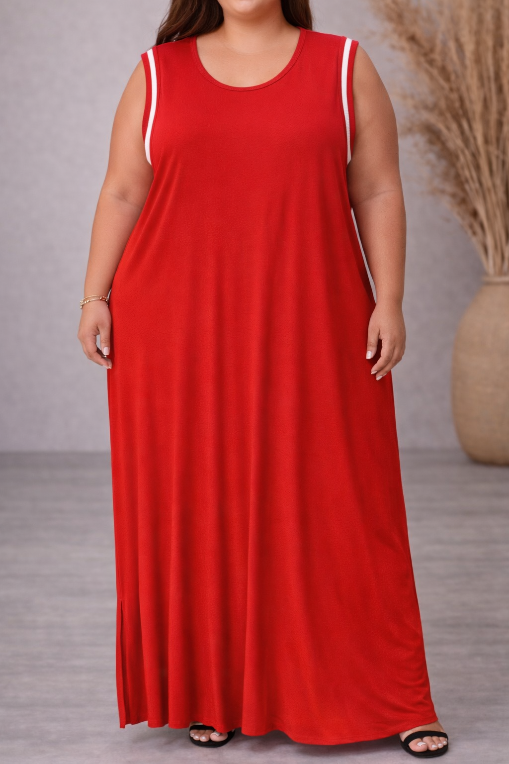 vestido feminino longo plus size regata vestido feminino longo plus size regata