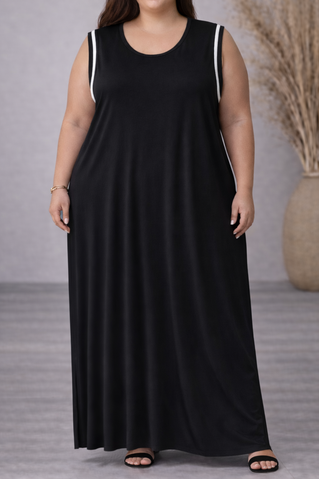 vestido feminino longo plus size regata vestido feminino longo plus size regata