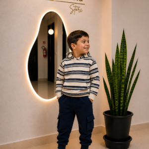 conjunto infantil moletom listrado com calça cargo