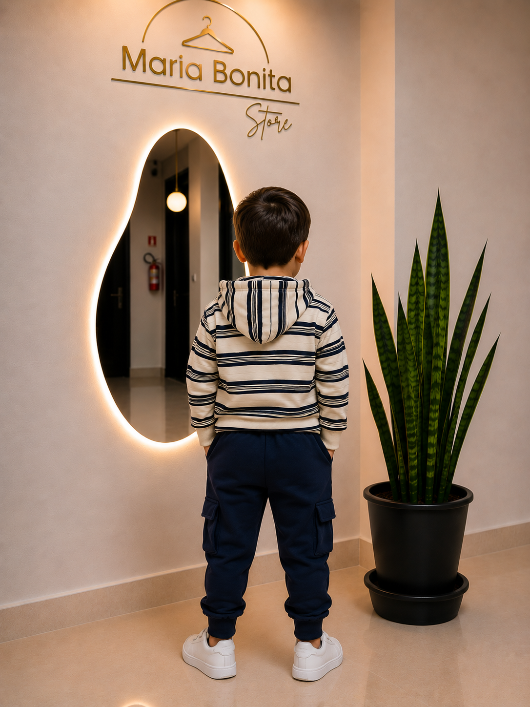 conjunto infantil moletom listrado com calça cargo conjunto infantil moletom listrado com calça cargo