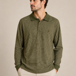 polo manga longa masculina listrada