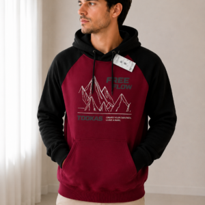 Home moletom masculino canguru free flow bordô e preto
